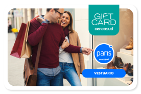 Gift Card Paris Vestuario, lleva $80.000 y paga $60.000