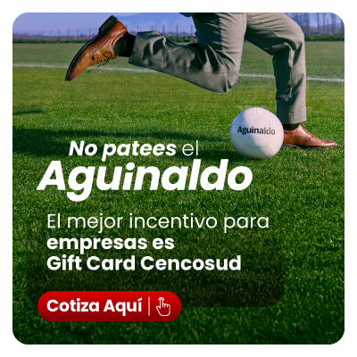 Este 18, entrega el aguinaldo con Gift Card Cencosud