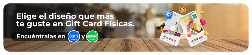 Encuéntralas en las cajas de Tiendas Paris y locales Jumbo.