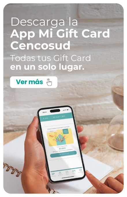 Descarga la App Mi Gift Card Cencosud y gestiona tus Gift Card en un solo lugar.