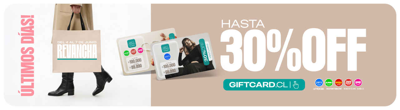 Revancha de Descuentos en Gift Card por tiempo limitado.