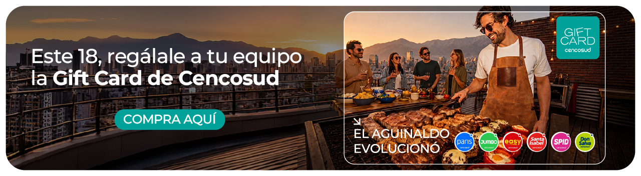 El aguinaldo evolucion&oacute;, todo Cencosud dentro de una Gift Card.