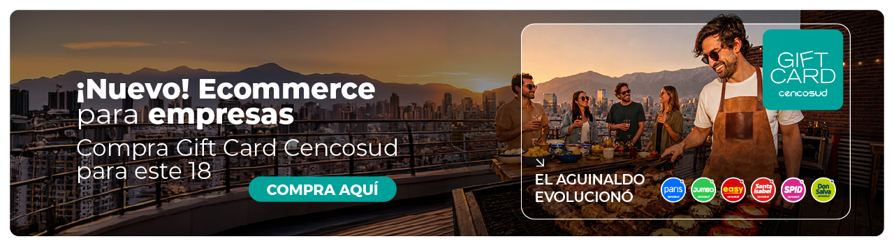 El aguinaldo evolucion&oacute;, todo Cencosud dentro de una Gift Card.